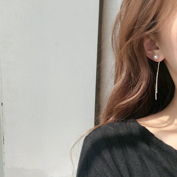 💕Last one Faux Pearl Wire Threader Thread Earrings - Picture 4 of 9